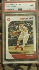 Panini 2018-19 NBA Hoops Trae Young Rookie Atlanta Hawks PSA Basketball Card. rookie card picture