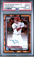 2024 Bowman Draft Sapphire Tyson Lewis Orange Refractor /25 PSA 10 GEM MINT