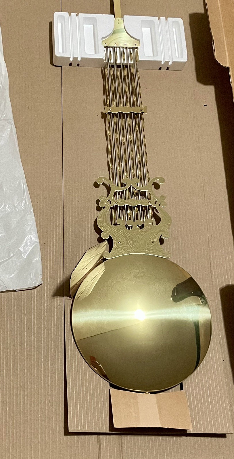 Grandfather Clock Pendulum 44in With 10.5in Bob Polished Bra