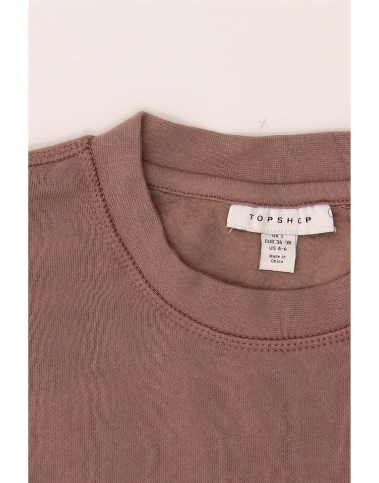 TOPSHOP женщин большого размера толстовка джемпер Великобритании 10 маленький розовый хлопок DK18 - Изображение 3 из 3