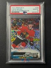 LUKAS REICHEL PSA 10 2022 UPPER DECK #235 SPECKLED RAINBOW FOIL YOUNG GUNS RC