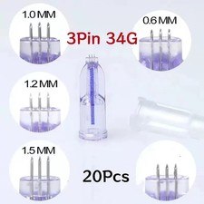 20Pcs Crystal Nanosoft Microneedle 3Pin Three Needles Anti Aging Eyes Neck Lines