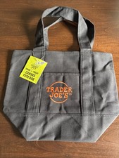 NEW TRADER JOE'S HALLOWEEN MINI CANVAS TOTE BAG - Black - READY TO SHIP 