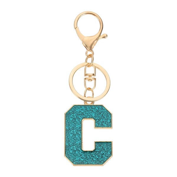 Initial-Buchstaben-SchlüSselanhäNger, A-Z Buchstabe C Metall-AnhäNger, Blau-image
