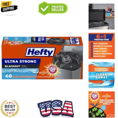 Ultra Strong 13 Gallon Trash Bags, Black Tall Kitchen Trash Bags 13 Gallon Si...