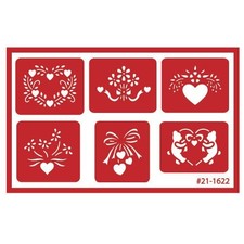 Armour Over n Over Self Stick Reusable Glass Etching Stencils  Assorted Hearts