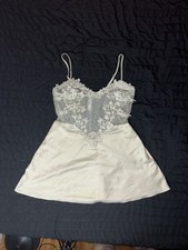 Flora Nikrooz Short Beige Satin Nightgown   Elegant  Silky