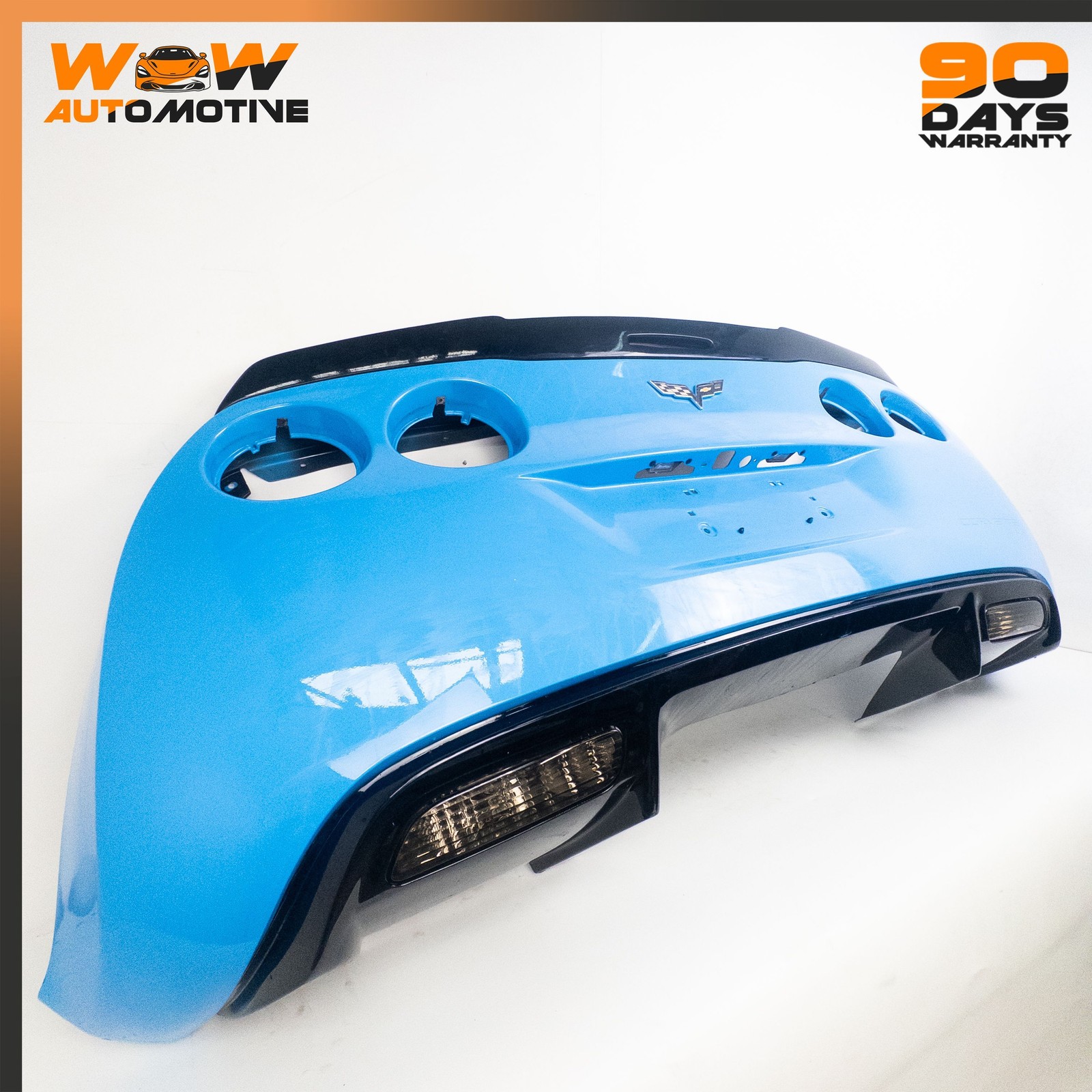 05-13 CHEVROLET CORVETTE C6 REAR BUMPER COVER ASSEMBLY BACK UP LAMP BLUE OEM