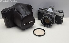 Vintage Olympus OM-1 Film Camera w/Case and Filter TESTED!!! READ DESCRIPTION!!!