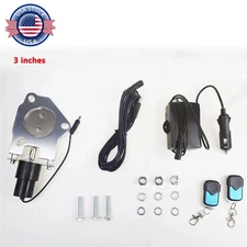 3" Electric Exhaust Butterfly Valve Control Motor Kit Stainless w/ Remote Switch