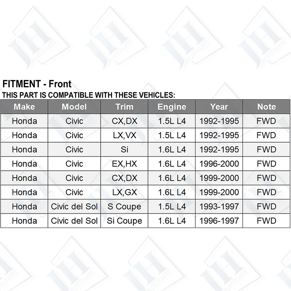 Juego de ejes CV par delantero original para Honda Civic 93-97 Civic del Sol 1992-00 tracción delantera Foto 2 de 4