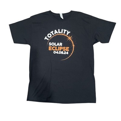 M&O Gold Totality Solar Eclipse 04.08.24 Mens Graphic T-Shirt Black Large L