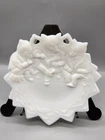 Vintage White Milk Glass Fox Trio Decorative Plate Victorian Home Decor