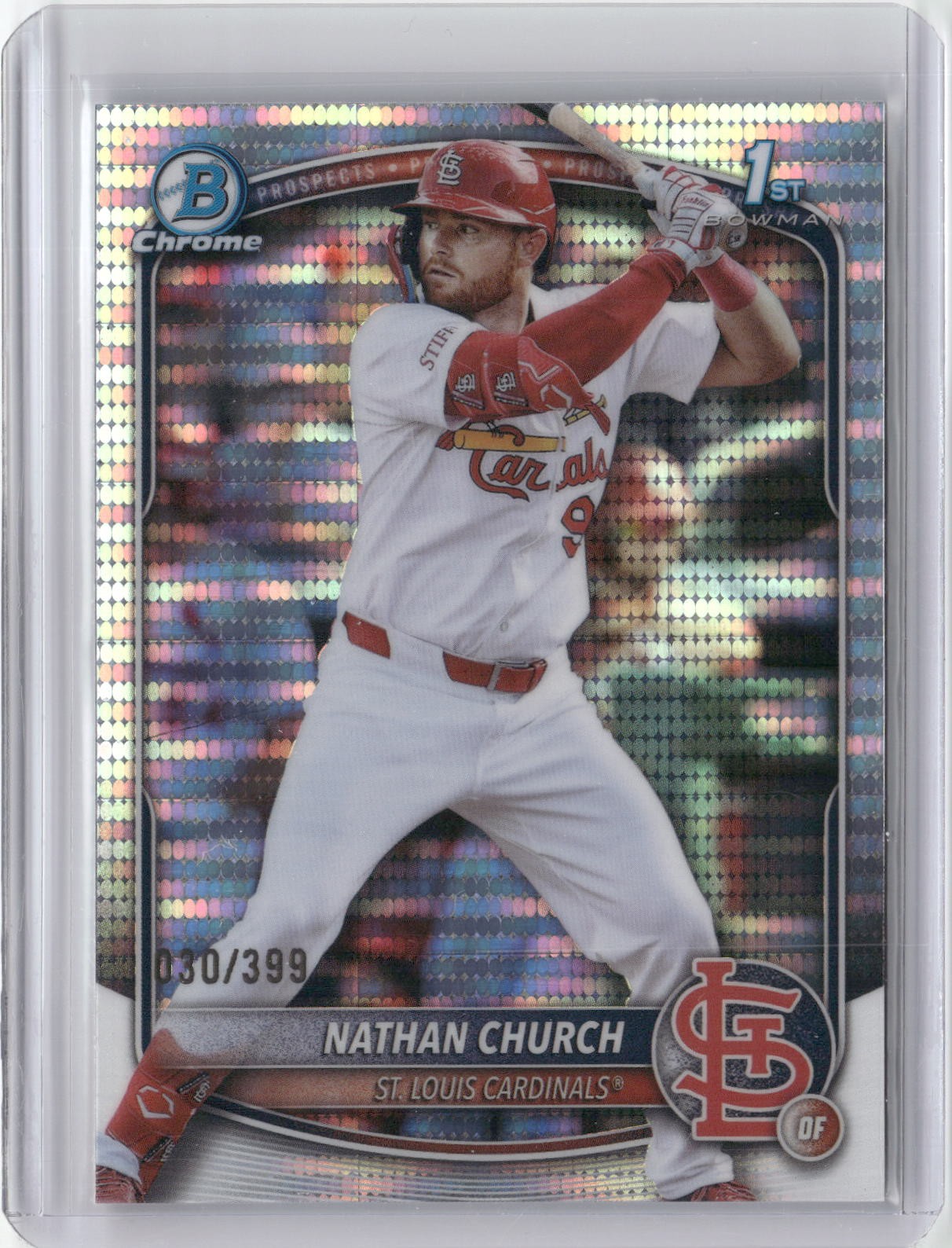 2025 Bowman Chrome #BCP-192 Nathan Church Bowman Chrome Prospects Pulsar #/399