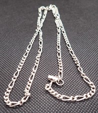 Robuste 925er Sterlingsilber-Kette im Figaro-Stil 60 cm. Lang 15,26 gr.