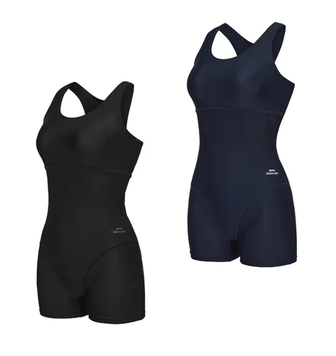 Womens Slazenger Boyleg One Piece Swimming Costume Swimsuit Bathing Costume