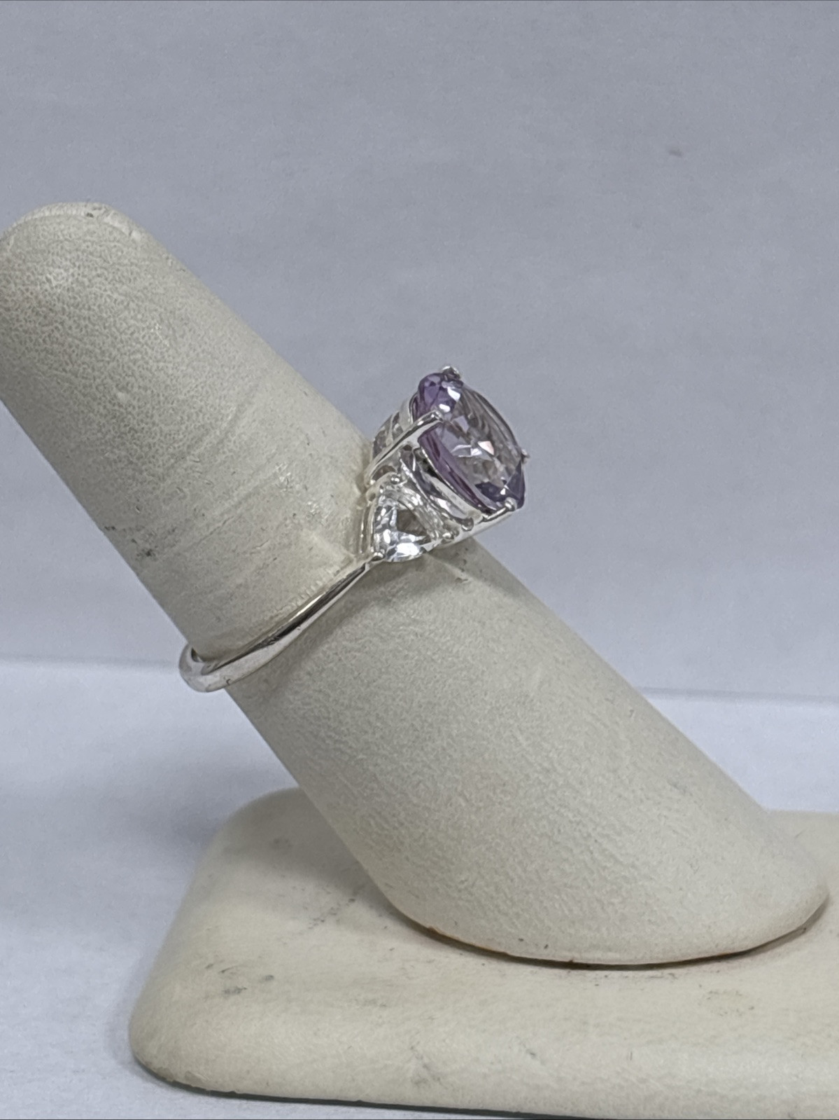 Pink Stylish Sterling Silver Ring Solid 925 Size 8 - image 4