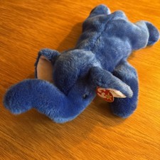 Ty Beanie Buddy Peanut the Elephant Royal Blue Plush Toy 