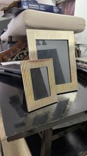 Waterford Lismore Diamond Gold Plated Picture Frame Set - (1) 8x10 & (1) 4x6