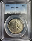 1943 Walking Liberty Half Dollar – PCGS MS64 – WWII Era Silver