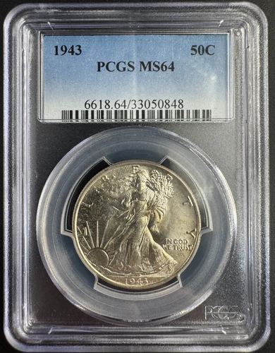 1943 Walking Liberty Half Dollar – PCGS MS64 – WWII Era Silver