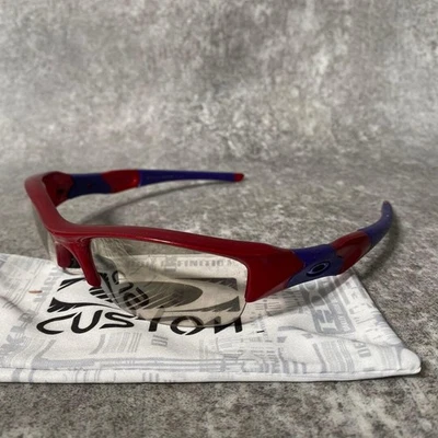 Lunettes de soleil Oakley Flak Jacket personnalisées verres polarisés violets... - Photo 1/4