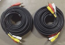 2PCS STEREN 206-285 3-CHANNEL RCA A/V CABLES 30FT AUDIO VIDEO MALE GOLD PLATED
