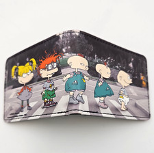 Rugrats faltbare Kunstleder-Geldbörse mit Schnalle Ausweisfenster Kreditkarte schwarz