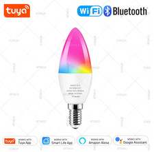 Tuya E14 Candle Lamp Smart Life App Control Smart Bulb WiFi Or Bluetooth RGB+CW
