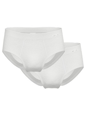 Ammann Herren 2er Pack Slip mit Eingriff DOPPELRIPP Gr. 5-8 in Weiss