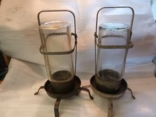 Vintage Glass Poultry/Bird water feeder x 2