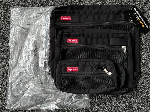 Cordura Supreme F/W 2016 Sacs Organisateur Maille Lot de 3 Boîte Noire Logo Accessoire