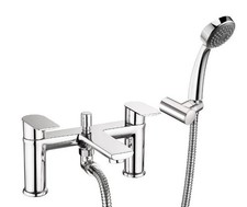 Deva Zonos Pillar Mounted Bath Shower Mixer Tap - Chrome