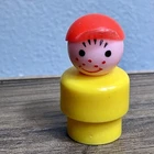 WHOOPS Vintage Fisher Price Little People RARE ERROR Yellow Boy Freckles Cap