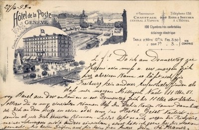 Litho Genève Genf Schweiz, Hotel de la Poste - 4358426
