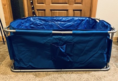 Portable Walk-In Pet Bath Large 36 x 20 x 16 In, Blue, Assembly Required, Used