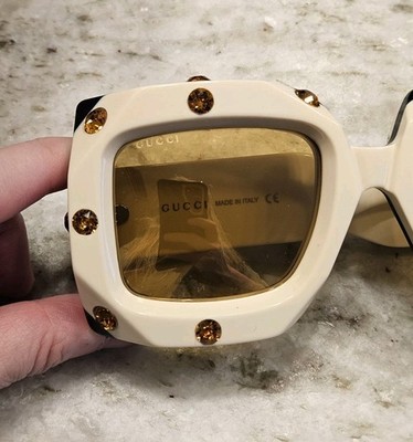 【超レア廃盤品】OLD GUCCIマラカイト タイガーアイ スギライト ゴールド RARE GUCCI HOLLYWOOD FOREVER OVERSIZED SQUARE IVORY MASK