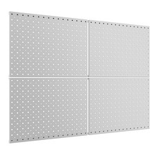4 Pcs 12x16 Inch Modular Metal Pegboard Wall Tool Panels In Grey