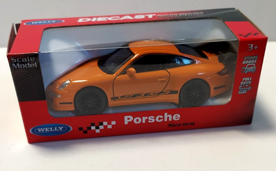 WELLY NEX DIE CAST CAR PORSCHE 911 GT3 RS ORANGE BACKLOAD ART 42397