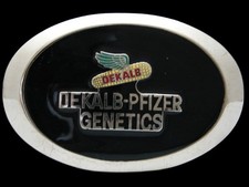 QB05116 VINTAGE 1970s **DEKALB-PFIZER GENETICS** SEED COMPANY FARMING BUCKLE