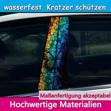 2Pcs Sch&ouml;ne Regenbogen Schmetterling Auto Aufkleber B-S&auml;ule Abdeckung Kratzer