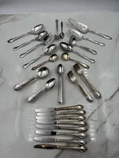Wm Rogers Flatware Lot 60 Piece Mixed Stainless Silverplate Forks Spoons Knives