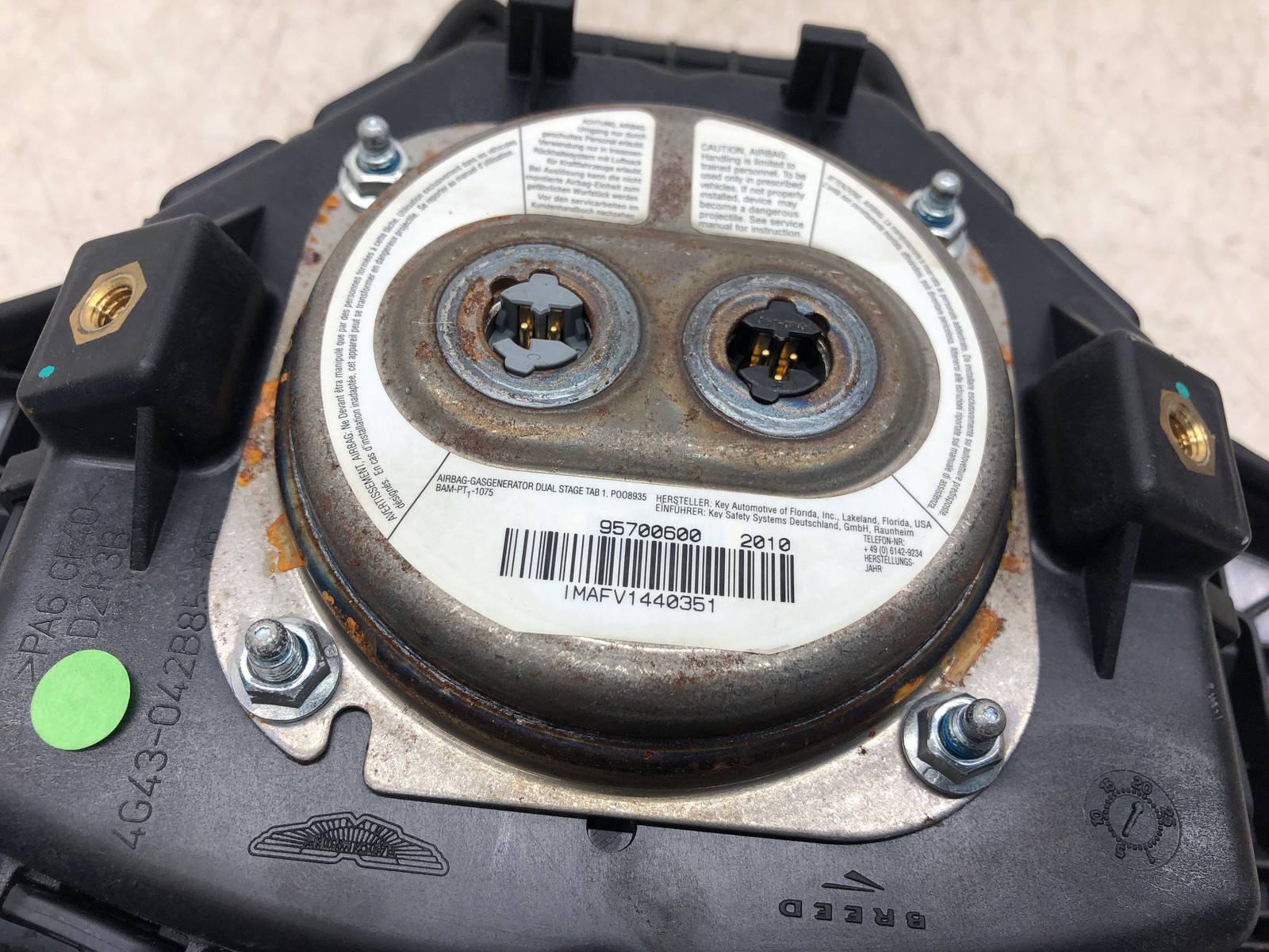 ASTON MARTIN RAPIDE STEERING WHEEL AIRBAG BLACK 4G43-042B85-AA OEM