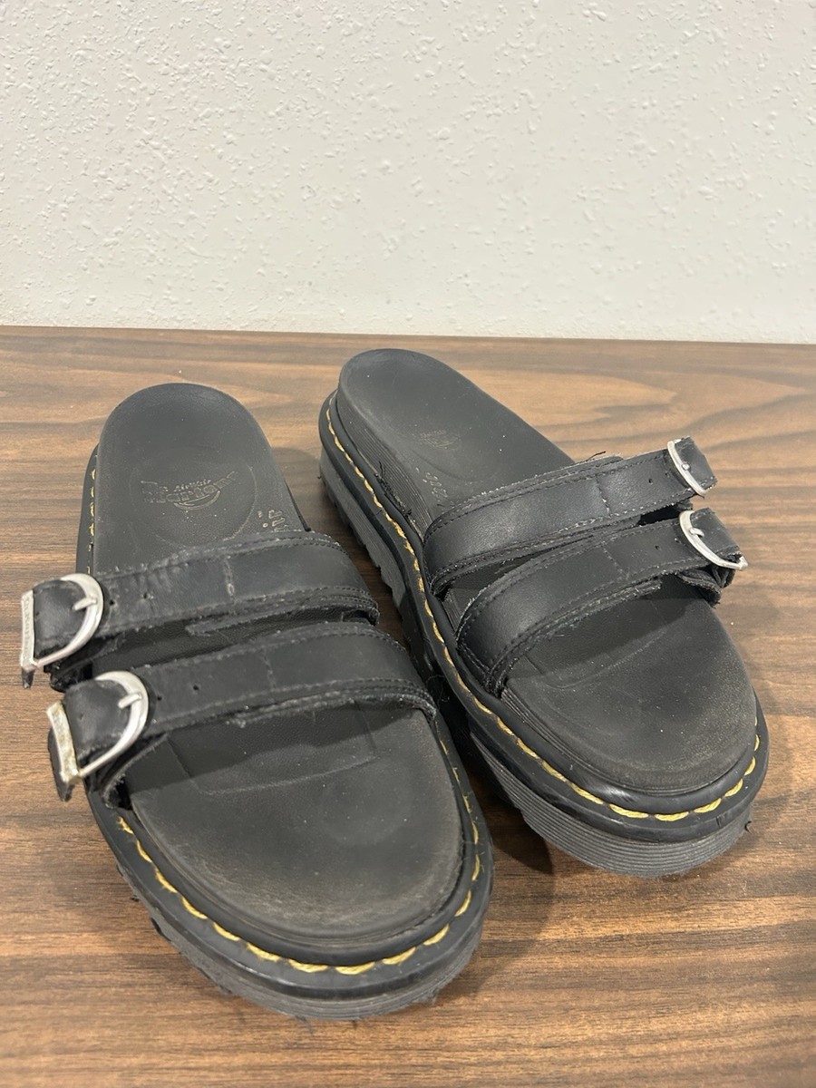 Martens Doc Martens Black Blaire Slide Strappy Sandal Womens READ FLAW