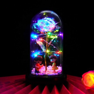 Eternal Rose Flower LED Enchanted Galaxy Rose Flower in Glass Valentine's Gift