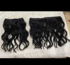 Clip de cabello humano grueso en extensiones onduladas cortas - NUNCA USADO (4 piezas)