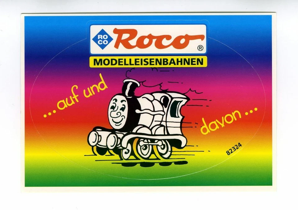 Aufkleber Modelleisenbahnen Roco auf und ... davon.... 82324 ca. 13x9cm - Bild 1 von 1