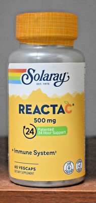 Solaray Reacta-C 60 Capsules 500 mg ReactaC 500mg Vegcaps 24 Hour Support