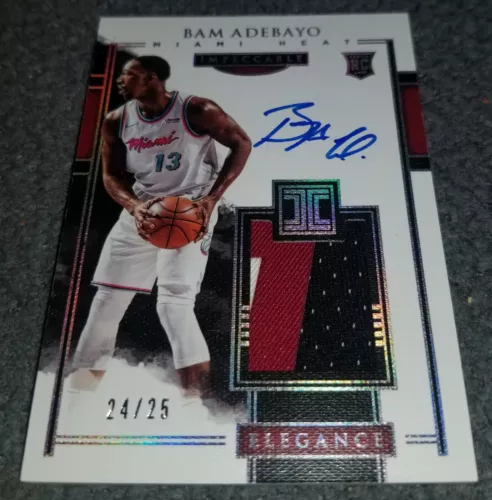 2017-18 Panini Immpecable Elegance Bam Adebayo RPA Rookie Patch Auto RC /25 