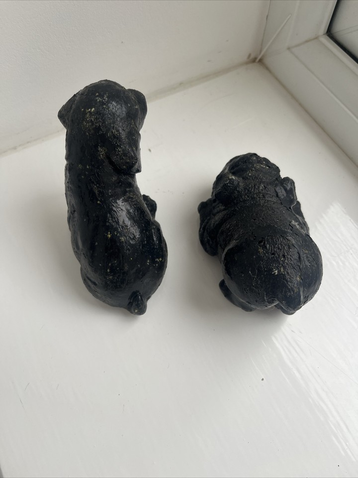 2 Concrete Dog Outside Ornaments eBay